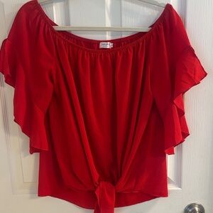 Luckymore Red Off-Shoulder Blouse